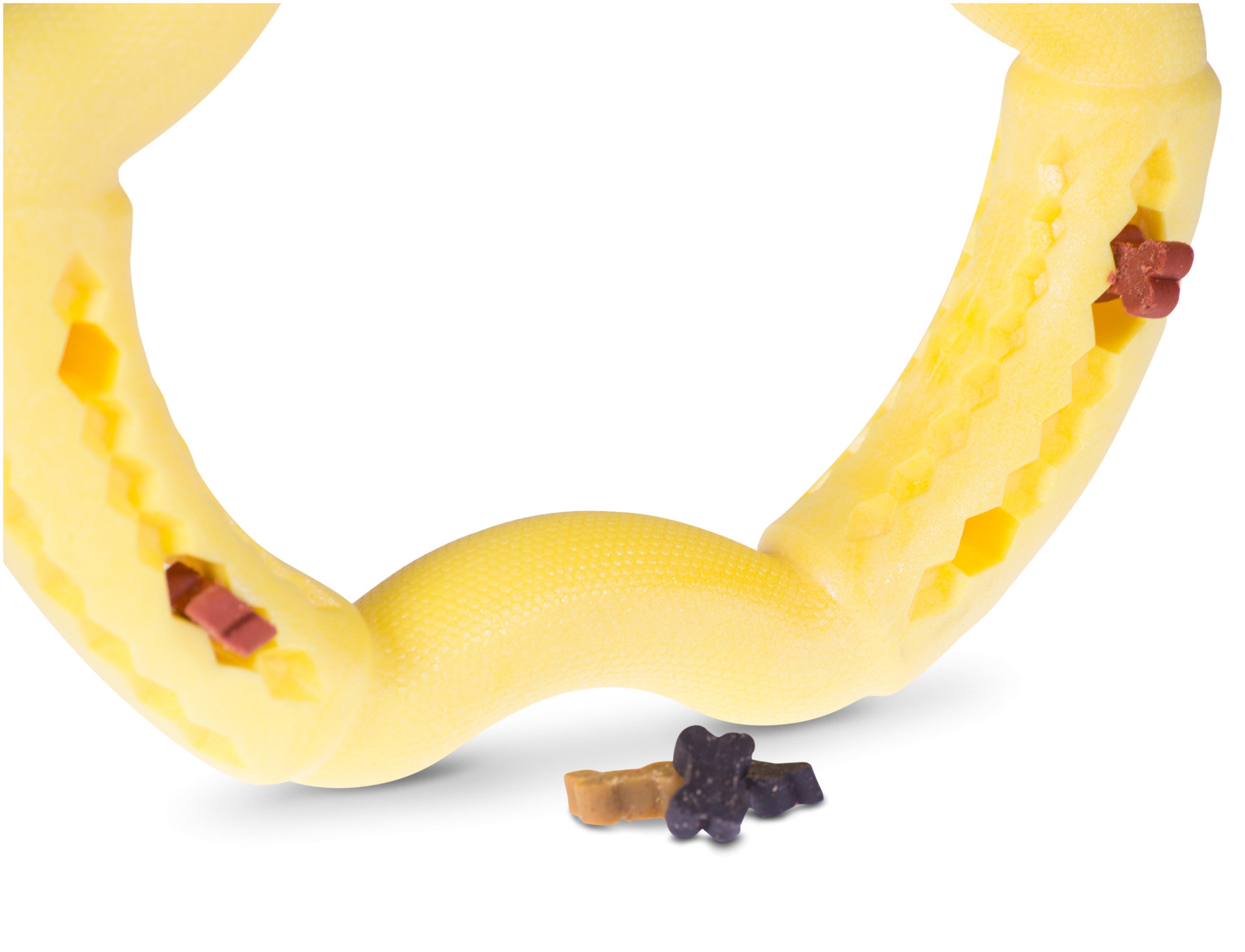 Jouet chien anneau TPR Jaune Vanille 21cm