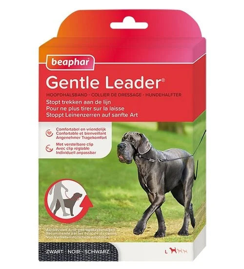 Anti trek tuig Gentle Leader Zwart Grote Hond