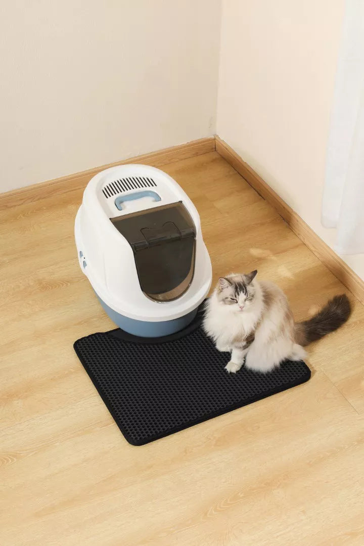 DUPLEX Mat voor Kattenbak - Horizontaal Zwart 60x45