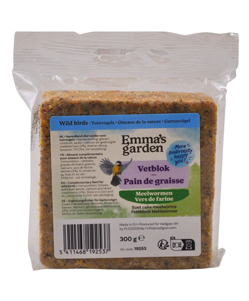 Emma's Garden Vetblok met Meelwormen 300g
