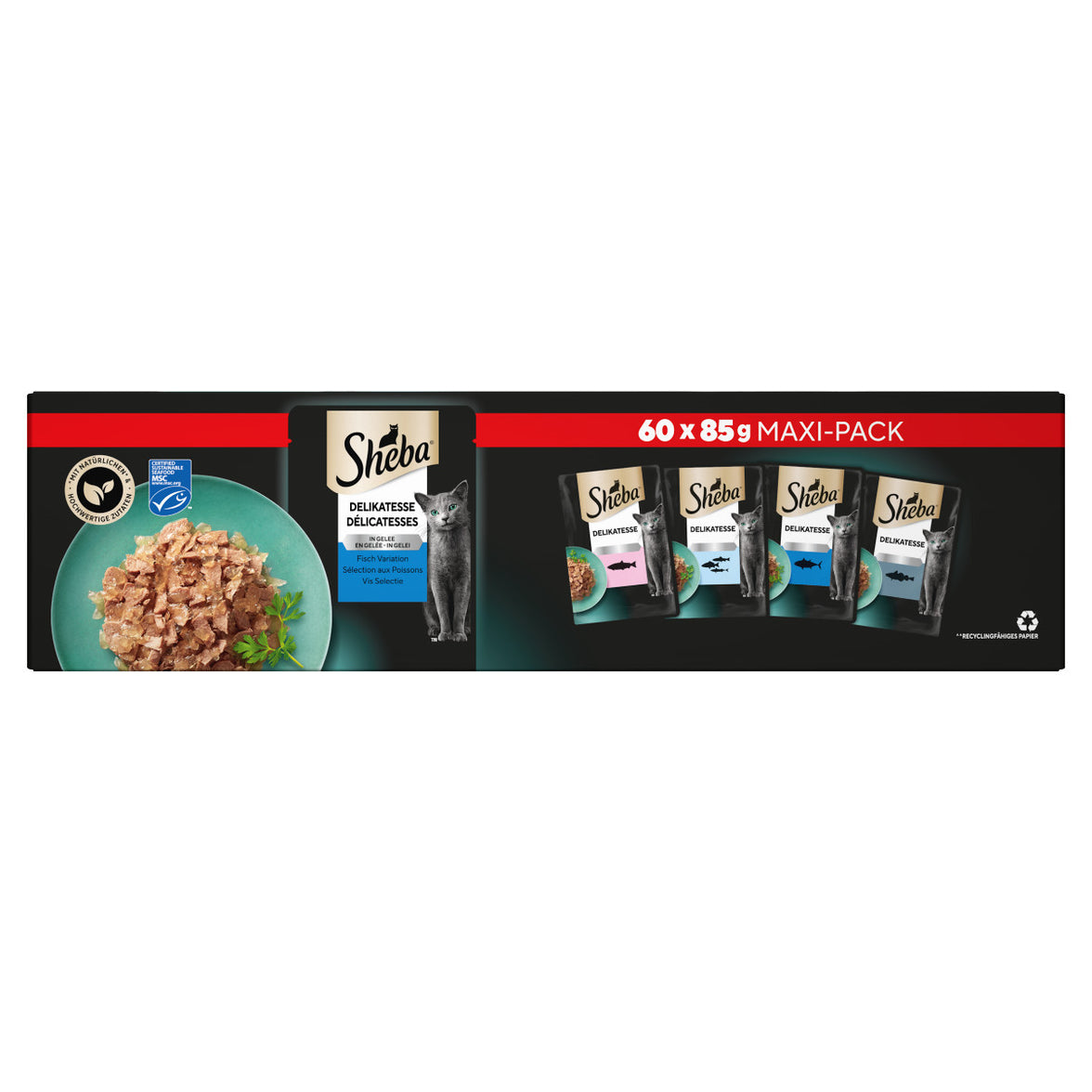 Sheba Delicatesse Vis Selectie in gelei 60x85 g