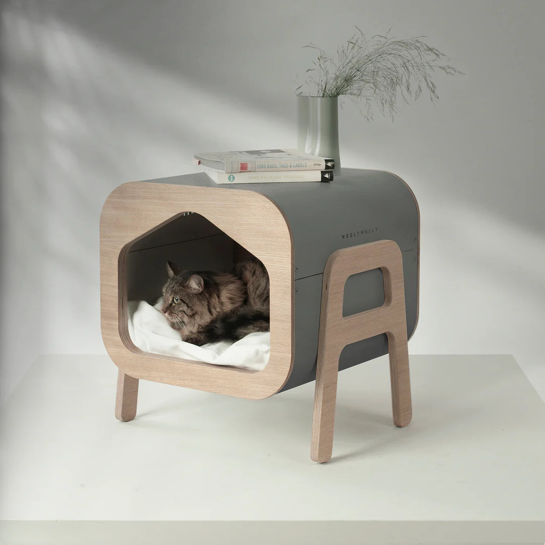 Weelywally Oslo Bedside Dog and Cat House Gray 