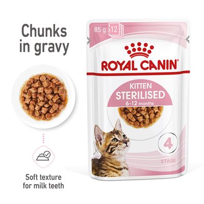 Kitten Sterilised in Gravy (brokjes in saus) 12x85g
