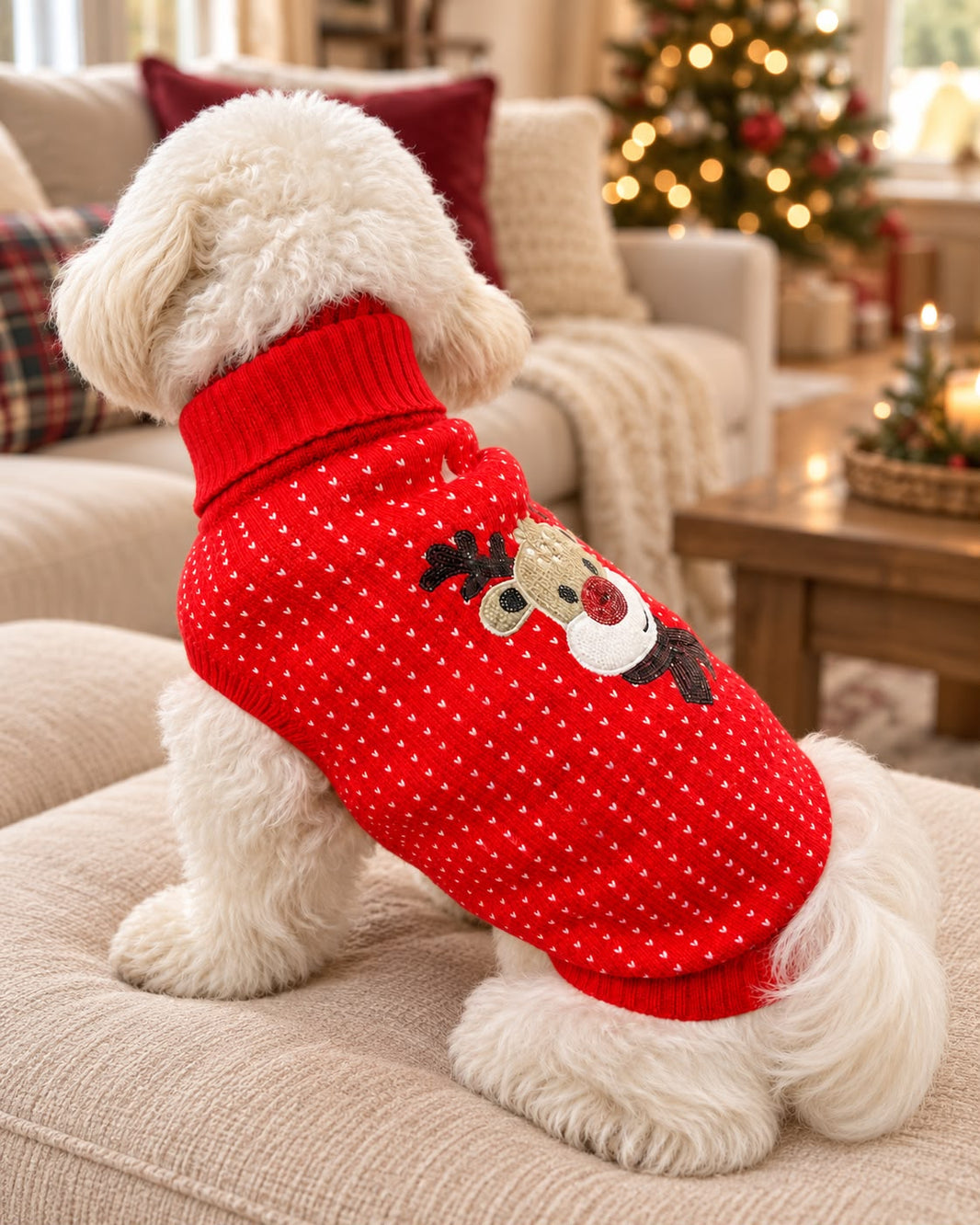 JV Kersttrui Rood met Rendier